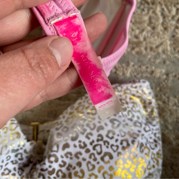 Victoria's Secret 2 Piece Matching Bikini Set Leopard Small Top Medium Bottoms - Picture 12 of 13